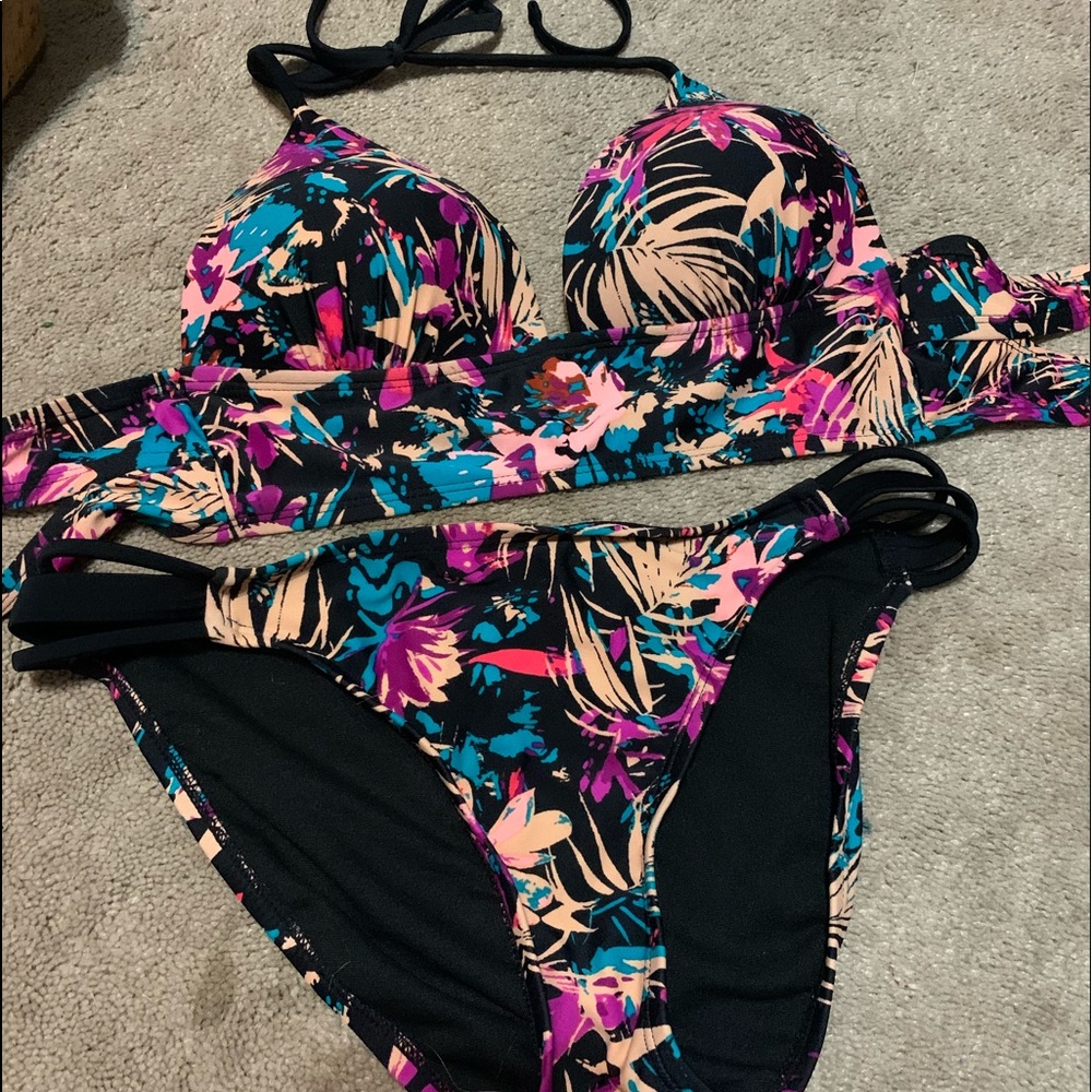 hula honey bikini set size small bottom xs top